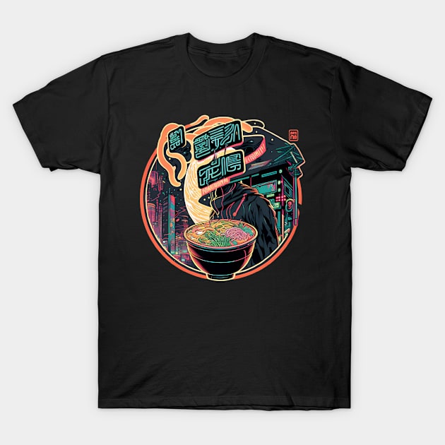 Smoking Cyberpunk Ramen T-Shirt by TheKiziox